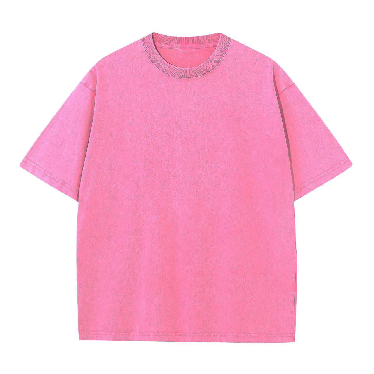 Cotton Heavy Distressed Drop Shoulder Retro Loose Short Sleeve
