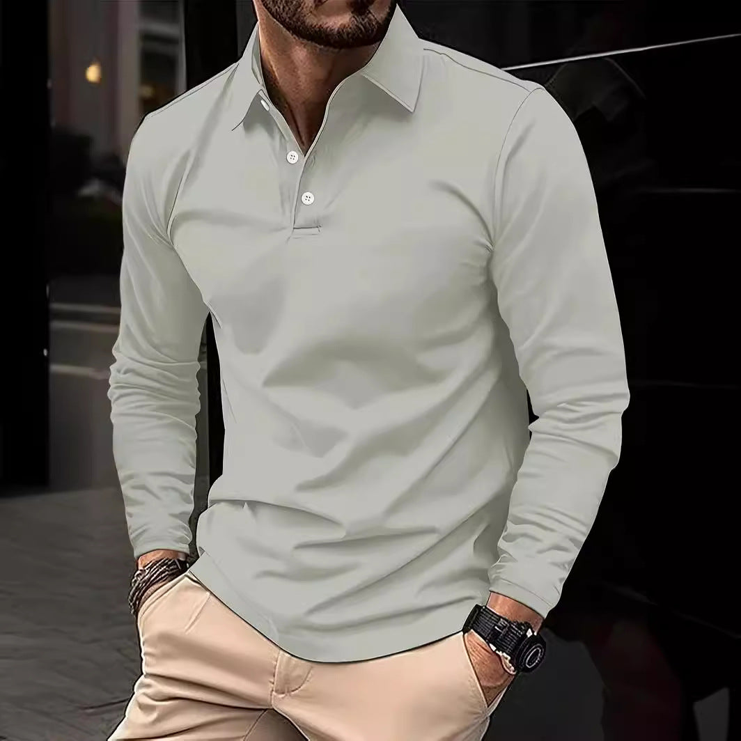 High Sense Casual Solid Color Buttons Short Sleeve