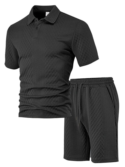 Figured Cloth Men's Casual Thin Short Sleeve Suit