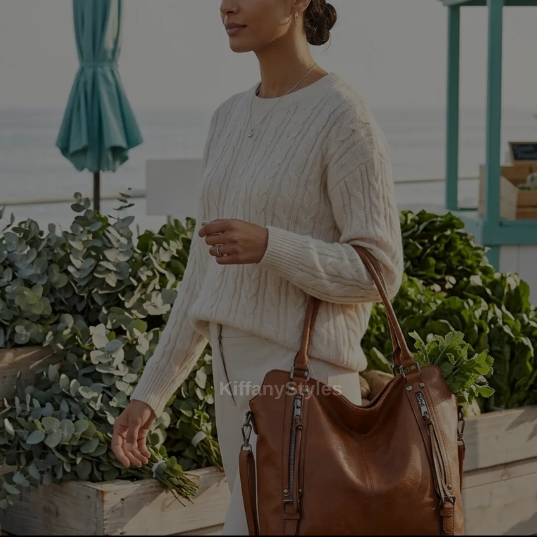 Women's Faux leather Tote Crossbody Bag